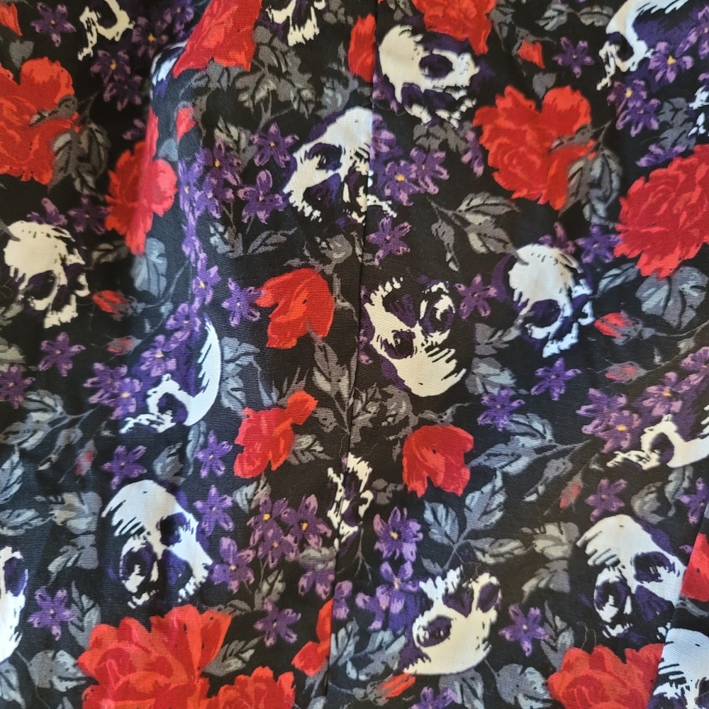 Skulls and Roses Punk Emo Goth Dress - Picture 5 of 5